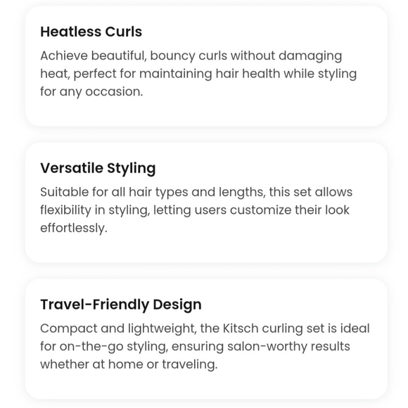 New in Box Kitsch Satin Heatless Curling Set - Pink - Picture 6 of 8